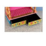 Furnshine - Handcrafted Wooden Temple for Home | 18x9x22 Inch Rajasthani Hand-Painted Pooja Mandir with Drawers | Multicolor Finish - Image 4