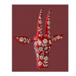 Furnshine - Vibrant Handcrafted Red Wooden Bull Face Wall Hanging for Ethnic Home Décor - Image 4