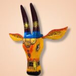 Furnshine - Handcrafted Wooden Painted Cow Face Wall Hanging - Vibrant Rajasthani Ethnic Home Decor 14 Inch ​ - Image 4