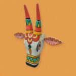 Furnshine - Handcrafted Multicolor Wooden Cow Face Wall Hanging 10" - Rajasthani Tribal Art Decor - Image 4