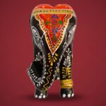 Furnshine - Hand Painted Black Wooden Elephant Figurine | 7x4x3.5 Inch Jodhpur Rajasthani Decor for Table, Pooja Room, Diwali Gifts - Indian Handicraft - Image 4