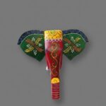 Furnshine - Handcrafted Wooden Painted Elephant Face Wall Hanging - Rajasthani Art of Jodhpur 10 Inch Hook Decor - Image 4