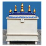 Furnshine - Handcrafted Wooden Home Temple Mandir with Drawer – White & Blue Pooja Mandir for Home - Image 5