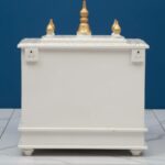 Furnshine - Wooden Temple for Home – Compact White & Gold Wooden Pooja Mandir with Doors & 2 Drawers for Pooja Essentials - Image 5