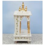 Furnshine - Natural Wooden Temple for Home Pooja Mandir with Hand‑Painted Floral Design, Open Mandap, Compact Pooja Ghar Decor - Image 5