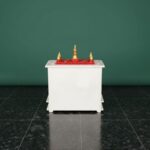 Furnshine - Wooden Temple Mandir for Home | Handcrafted White, Red & Gold Pooja Mandap with Drawers - Image 5