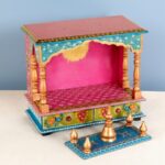 Furnshine - Handcrafted Wooden Temple for Home | 18x9x22 Inch Rajasthani Hand-Painted Pooja Mandir with Drawers | Multicolor Finish - Image 5