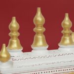 Furnshine - Handcrafted Wooden Pooja Mandir for Home – White Gold Temple with Double Drawer & Decorative Doors for Home and Office Décor - Image 5