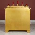 Furnshine - Handpainted Golden Rajasthani Wooden Temple Mandir, 18x12x24 Inch Pooja Mandir with Jaali Doors & Storage Drawer for Home and Office. - Image 6
