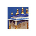 Furnshine - Handcrafted Wooden Home Temple Mandir with Drawer – White & Blue Pooja Mandir for Home - Image 4