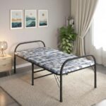 Furnshine - Multicolor Metal Folding Bed with Soft Mattress | Foldable Bed for Guest Room & Small Spaces