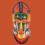 Furnshine - Nazar Battu Tribal Wall Mask 20 Inch Orange/Green - Handcrafted African Egyptian Wooden Face Hanging for Home Entrance, Living Room, Door, Balcony Decor & Gifts - Image 10
