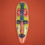 Furnshine -Vibrant Wooden Tribal Wall Mask Nazar Battu for Home Entrance & Living Room Wall Decor – 18 inch Handcrafted African-Style Face Hanging - Image 10