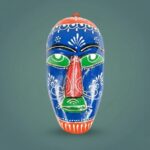 Furnshine - Handcrafted Orange/Blue Tribal Wooden Wall Mask - 9 Inch Nazar Battu African Egyptian Hanging for Home Entrance, Living Room Decor​ - Image 10