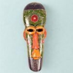 Furnshine - Handcrafted Blue/Green Tribal Wooden Wall Mask - 15 Inch Nazar Battu African Egyptian Hanging for Home Entrance, Living Room Decor​ - Image 10