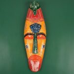 Furnshine - Orange/Yellow/Blue Tribal Mask Wall Hanging | Nazar Battu | Handcrafted Wooden 18 Inch Decor for Home Entrance, Living Room, Balcony - Image 10