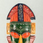 Furnshine - Nazar Battu Tribal Wall Mask 20 Inch Orange/Green - Handcrafted African Egyptian Wooden Face Hanging for Home Entrance, Living Room, Door, Balcony Decor & Gifts - Image 11