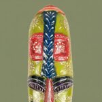 Furnshine -Vibrant Wooden Tribal Wall Mask Nazar Battu for Home Entrance & Living Room Wall Decor – 18 inch Handcrafted African-Style Face Hanging - Image 11