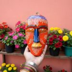 Furshine - Multicolour Wooden Tribal Wall Mask Set (Pack of 5) for Home Entrance & Living Room Wall Decor – Handcrafted Nazar Battu Masks for Ethnic Wall Art & Gifting - Image 12