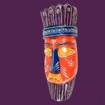 Furnshine - Set of 4 African Tribal Wooden Face Masks | Nazar Battu Wall Hanging Decor - Handcrafted Multi-Color (Green, Orange, Blue, Purple) for Home Entrance, Living Room - Buy Online - Image 12