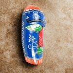 Furnshine - Handcrafted Orange/Blue Tribal Wooden Wall Mask - 9 Inch Nazar Battu African Egyptian Hanging for Home Entrance, Living Room Decor​ - Image 13