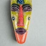 Furnshine -Vibrant Wooden Tribal Wall Mask Nazar Battu for Home Entrance & Living Room Wall Decor – 18 inch Handcrafted African-Style Face Hanging - Image 14