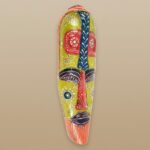 Furnshine -Vibrant Wooden Tribal Wall Mask Nazar Battu for Home Entrance & Living Room Wall Decor – 18 inch Handcrafted African-Style Face Hanging - Image 15