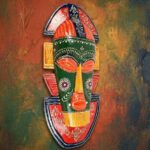 Furnshine - Nazar Battu Tribal Wall Mask 20 Inch Orange/Green - Handcrafted African Egyptian Wooden Face Hanging for Home Entrance, Living Room, Door, Balcony Decor & Gifts - Image 15