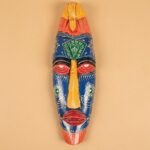 Furnshine - Orange/Yellow/Blue Tribal Mask Wall Hanging | Nazar Battu | Handcrafted Wooden 18 Inch Decor for Home Entrance, Living Room, Balcony - Image 18