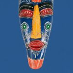 Furnshine -Vibrant Wooden Tribal Wall Mask Nazar Battu for Home Entrance & Living Room Wall Decor – 18 inch Handcrafted African-Style Face Hanging - Image 19
