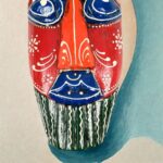 Furnshine - Set of 4 African Tribal Wooden Face Masks | Nazar Battu Wall Hanging Decor - Handcrafted Multi-Color (Green, Orange, Blue, Purple) for Home Entrance, Living Room - Buy Online - Image 19