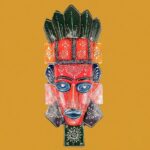 Furnshine - 20" Egyptian Tribal Wall Mask Nazar Battu - Large Wooden Hanging for Home Entrance, Living Room, Balcony Decor | Afro-Egyptian Evil Eye Protection - Image 2