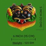 Furnshine - Wooden Evil Eye Protector, Nazar Battu/Drishti Bommai Gombe for Home Entrance, Nazar Kavach/Wall Hanging/Face Mask (Black) - Image 2