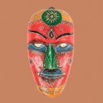 Furnshine - Handcrafted Tribal Wooden Wall Mask - 9 Inch Nazar Battu Hanging for Home Entrance, Living Room, Balcony Decor​ - Image 2