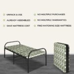 Furnshine - Metal Folding Bed with Firm Green Mattress | Space-Saving Portable Bed for Home & Guests - Image 2