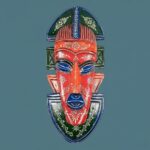 Furnshine - Handcrafted Multicolor Tribal Wooden Wall Mask - 20 Inch Nazar Battu African Egyptian Hanging for Home Entrance, Living Room, Balcony Decor - Image 2