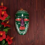 Furshine - Multicolour Wooden Tribal Wall Mask Set (Pack of 5) for Home Entrance & Living Room Wall Decor – Handcrafted Nazar Battu Masks for Ethnic Wall Art & Gifting - Image 20