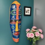 Furnshine -Vibrant Wooden Tribal Wall Mask Nazar Battu for Home Entrance & Living Room Wall Decor – 18 inch Handcrafted African-Style Face Hanging - Image 20