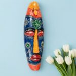 Furnshine - Orange/Yellow/Blue Tribal Mask Wall Hanging | Nazar Battu | Handcrafted Wooden 18 Inch Decor for Home Entrance, Living Room, Balcony - Image 20