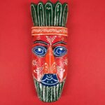 Furnshine - Set of 4 African Tribal Wooden Face Masks | Nazar Battu Wall Hanging Decor - Handcrafted Multi-Color (Green, Orange, Blue, Purple) for Home Entrance, Living Room - Buy Online - Image 20