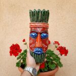 Furnshine - Set of 4 African Tribal Wooden Face Masks | Nazar Battu Wall Hanging Decor - Handcrafted Multi-Color (Green, Orange, Blue, Purple) for Home Entrance, Living Room - Buy Online - Image 21