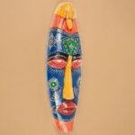 Furnshine - Orange/Yellow/Blue Tribal Mask Wall Hanging | Nazar Battu | Handcrafted Wooden 18 Inch Decor for Home Entrance, Living Room, Balcony - Image 22