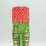 Furnshine - Handcrafted Green Tribal Wooden Wall Mask - 12 Inch Nazar Battu African Egyptian Hanging for Home Entrance, Living Room Decor - Image 3