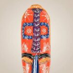 Furnshine -Vibrant Wooden Tribal Wall Mask Nazar Battu for Home Entrance & Living Room Wall Decor – 18 inch Handcrafted African-Style Face Hanging - Image 3