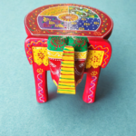 Furnshine - Multicolour Wooden Elephant Stool - Indian Handicrafts Home Decor, Pooja & Foyer (8"H x 10.5"L x 8"W) - Image 3