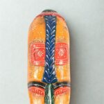 Furnshine - Orange Red African Egyptian Tribal Wall Mask Hanging - Nazar Battu Wooden Decor for Home Entrance & Living Room - 18 Inch Single Mask - Image 3