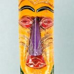 Furnshine - Yellow Handcrafted Wooden Tribal Wall Mask - 15 Inch Nazar Battu Hanging for Home Entrance & Living Room Decor - Image 3