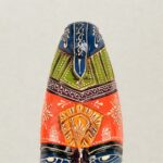 Furnshine - Orange/Yellow/Blue Tribal Mask Wall Hanging | Nazar Battu | Handcrafted Wooden 18 Inch Decor for Home Entrance, Living Room, Balcony - Image 3