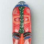 Furnshine - Red Tribal Wooden Mask Nazar Battu | Handcrafted African Egyptian Wall Hanging Decor - 18 inch Home Entrance Living Room Balcony Gift Pack - Image 3