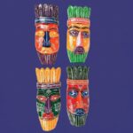 Furnshine - Set of 4 African Tribal Wooden Face Masks | Nazar Battu Wall Hanging Decor - Handcrafted Multi-Color (Green, Orange, Blue, Purple) for Home Entrance, Living Room - Buy Online - Image 3
